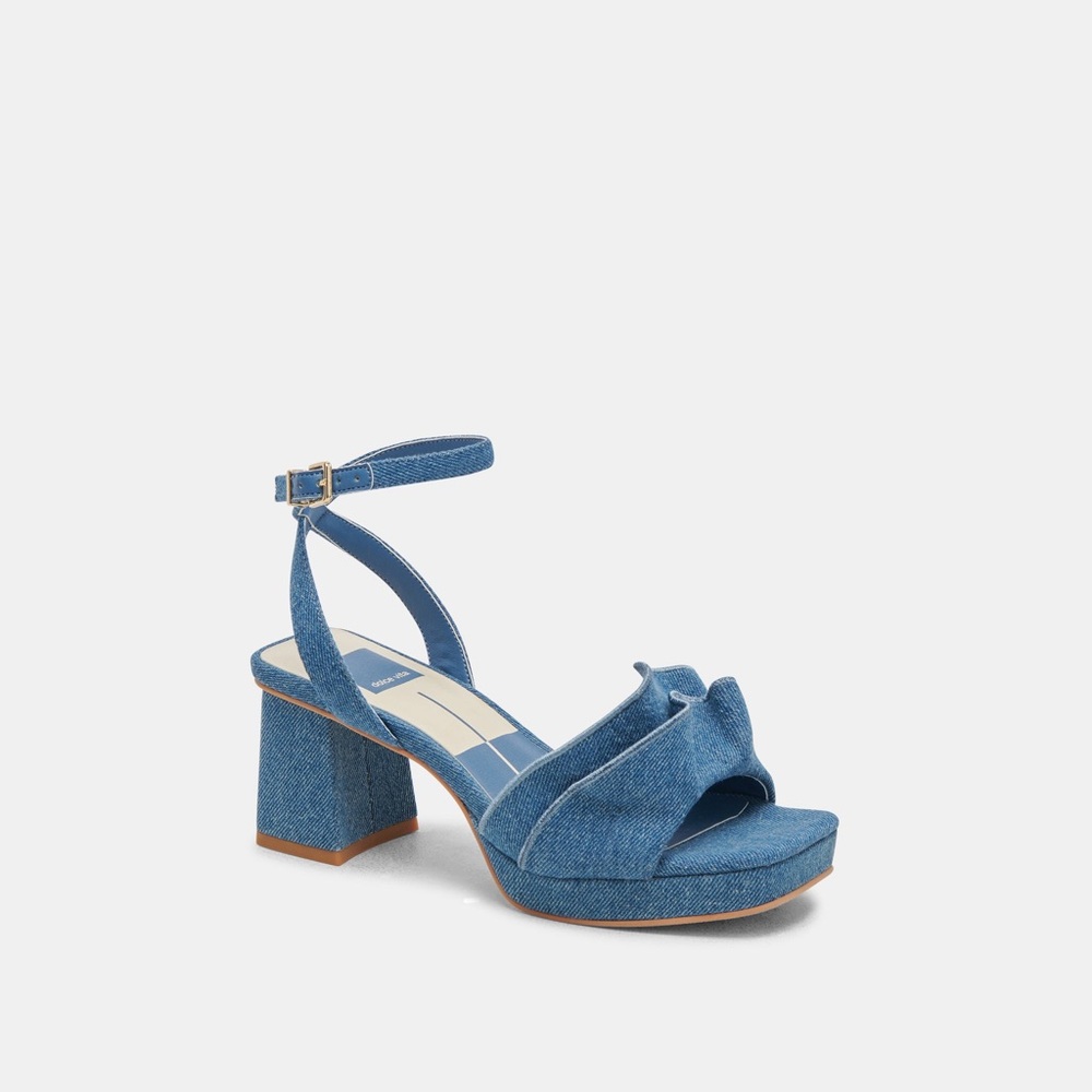 Dolce Vita Cheer Dark Blue Denim Heels Size 8 NIB